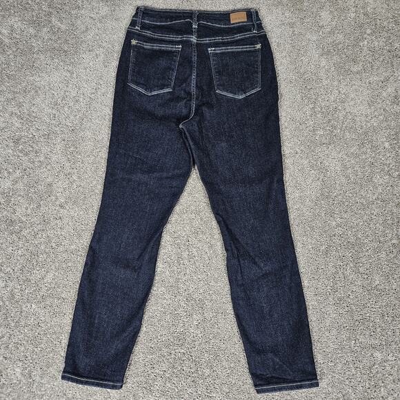 Judy Blue Jeans Womens 5 27 Dark Blue Mom Jean Fit Tapered Stretch High Rise - Picture 6 of 12